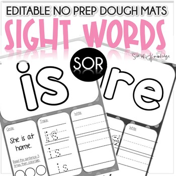 Preview of Play Dough Sight Word Mats Editable Literacy Center | Sight Word Practice SOR