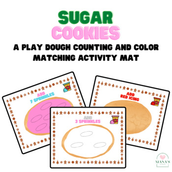 Christmas Cookies - Play doh dough mats - fine motor skills