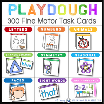 Preview of Play Dough Task Cards - 9 Sets - 300 Cards - Alphabet, Numbers, Sight Words