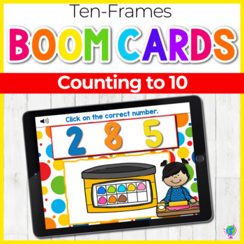 Preview of Play Dough Ten-Frames Counting Activity | Boom Cards™ Digital Task Cards