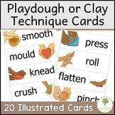 Clay or Playdough Task Cards with Illustrated Techniques a
