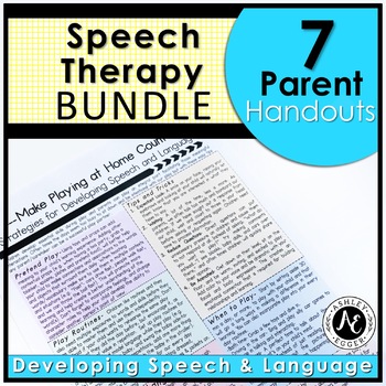 Preview of Speech Therapy Parent Handouts Bundle Distance Learning