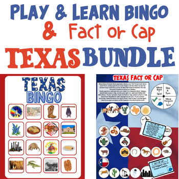 Preview of Play & Learn Bingo & Fact or Cap Texas Game Bundle! Multi-Sensory Fun