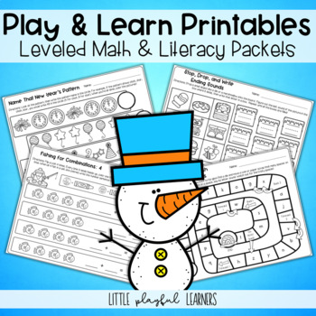 Preview of Play & Learn Leveled Printables: January