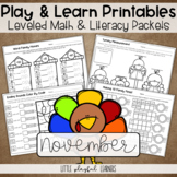 Play & Learn Leveled Printables: November