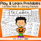 Play & Learn Leveled Printables: October