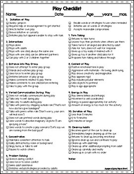 Play Observation Checklist Assessment by Hooray for Pre-K | TPT