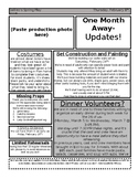 Play Production Newsletter- 1 Month Out