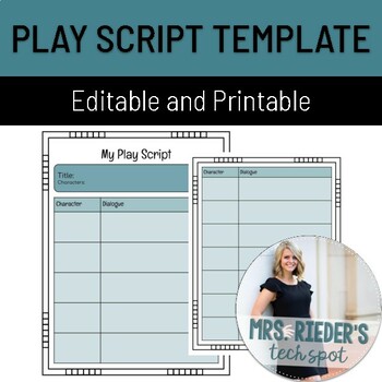 Preview of Play Script Template | Editable, Printable, and Interactive