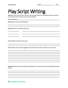 Preview of Play Script Writing Template