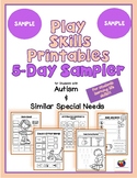 Play Skills Printables for Students with Autism SAMPLER