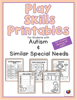 Preview of Play Skills Printables for Students with Autism & Similar Special Needs