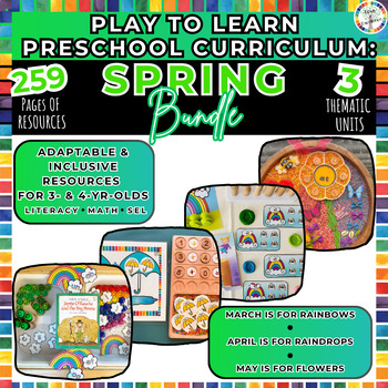 Preview of Play To Learn 3-4YO Preschool Curriculum Hands-On Learning: SPRING BUNDLE