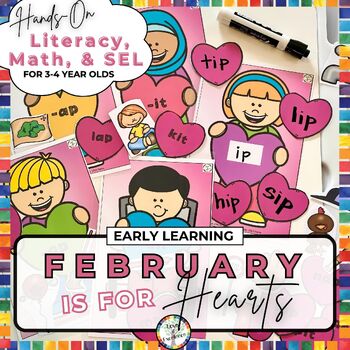 Preview of Play To Learn 3-4YO Preschool Printables: February Is For Hearts Valentine's Day