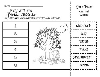 Play With Me (Animal Names) ABC Order
