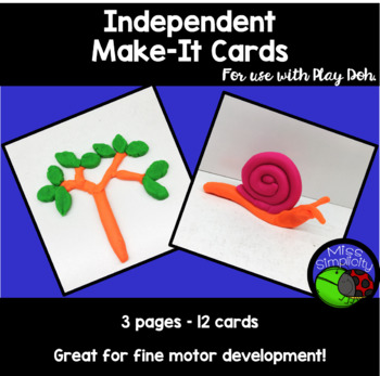 Preview of Playdough TASK make it CARDS - 12 cards FINE MOTOR