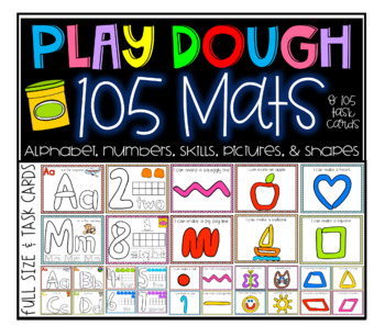 Preview of Playdough mats galore- ABC, 123, shapes, skills and pictures