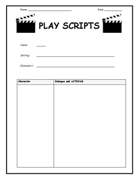 Play script writing template inc EASEL Activity by Teaching Resources 4 U