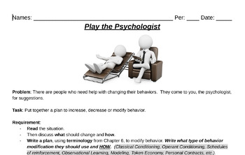 Preview of Play the Psychologist: fun applications & review in psychological conditioning