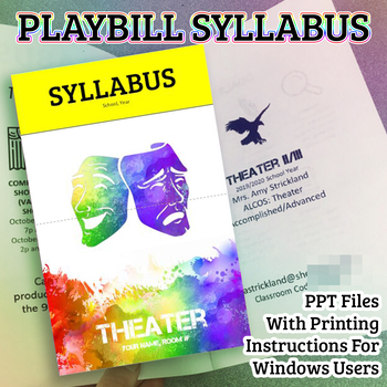 Preview of Playbill Syllabus for Theater Class