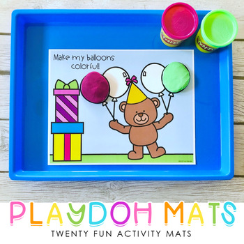 Preview of Playdoh Activity Mats - Full Page Playdough Activity Scenes - Fine Motor Skills