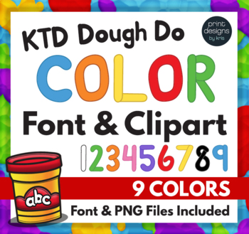 Preview of Playdoh Color Font & Clipart • Play Dough Font • Bulletin Board Playdoh Letters