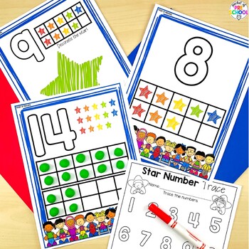 Play Dough Number Mats (1-20) Star Kids - Fine Motor Fun - Pocket of  Preschool