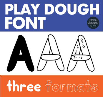 Preview of Playdoh Font - Play Dough Font - Letter Tracing Font