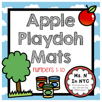 Preview of Apple Tree Playdoh Mats - Numbers 1-10 (September)