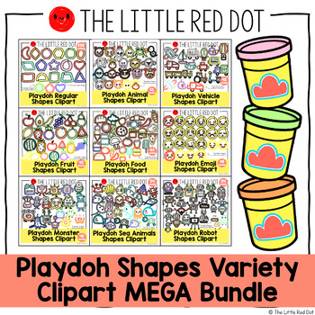 Playdoh Shapes Variety Clipart MEGA Bundle by The Little Red Dot