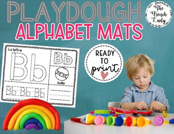 Preview of Playdough ALPHABET Mats - FRENCH Letters -Hands-on Learning Activity