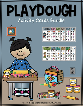 Preview of Playdough Activity Cards BUNDLE | Distance Learning
