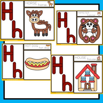 Playdough Beginning Sound Mats /Words that begin with H playdough mats