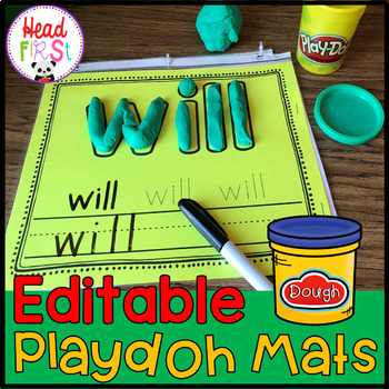 Preview of Playdough EDITABLE Word Mats for Spelling Centers and Name Writing Practice