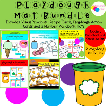 Preview of Playdough Mat Activities and fine motor BUNDLE Toddler Preschool  Kindergarten