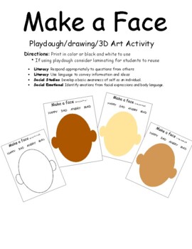 Preview of Playdough Mat:  Make a Face (person)