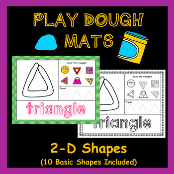 Playdough Mats 2-D Shapes Set - (10 Shapes Included) by Little Olive