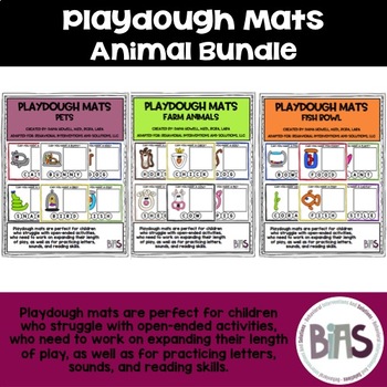 Preview of Playdough Mats Animal Bundle (Playdoh Mats/Play Dough Mats)