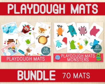 Preview of Playdough Mats BUNDLE,  Dough Pages, Fine Motor Skills, Crafts, Monsters, Fun