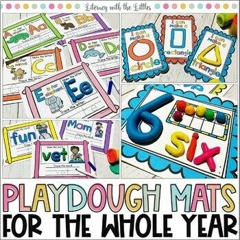 Preview of Playdough Mats | Fine Motor Activities Play Dough Centers | Alphabet & Numbers