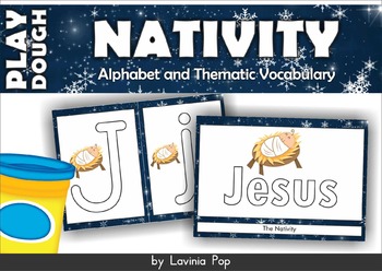 Preview of Christmas Nativity Alphabet and Vocabulary Play Dough Mats