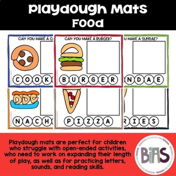 Playdough Mats Food (Playdoh Mats/Play Dough Mats)
