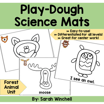 Preview of Playdough Mats Sight Words Forest Animals Fine Motor Activities Kindergarten ELA
