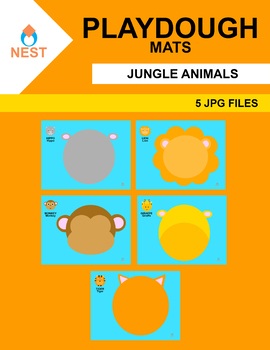 🐒 FREE Jungle Animal Playdough Mats for Preschoolers