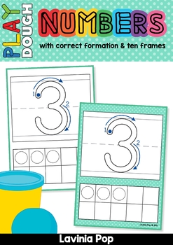Preview of Number Play dough Mats with Ten Frames (0-20)