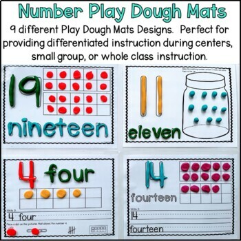Numbers Play Dough Mats Fine Motor Skills, Number Playdough Mats, Playdoh  Mats