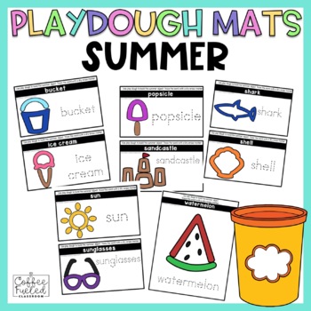 Summer Playdough Mats for Toddlers Black and White