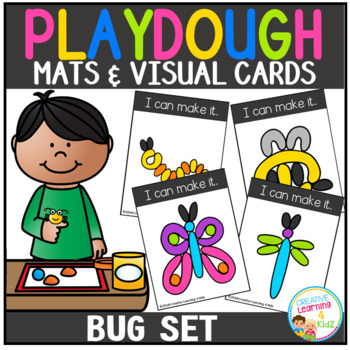 Preview of Playdough Mats & Visual Cards: Bug Set