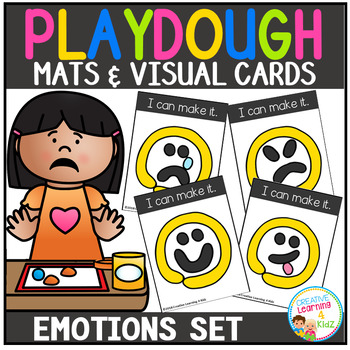 Preview of Playdough Mats & Visual Cards: Emotions