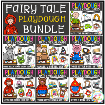Preview of Playdough Mats & Visual Cards: Fairy Tale Bundle